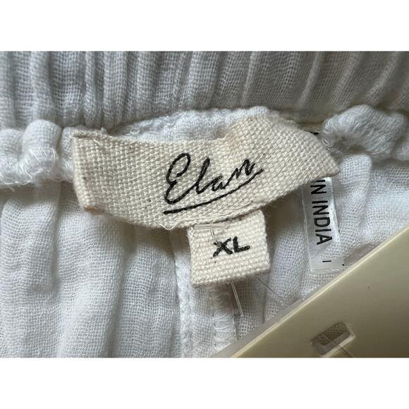 ELAN INTERNATIONAL WOMENS XLARGE DRAWSTRING COTTON GAUZE RAW HEM SHORT WHITE NEW - Picture 5 of 12